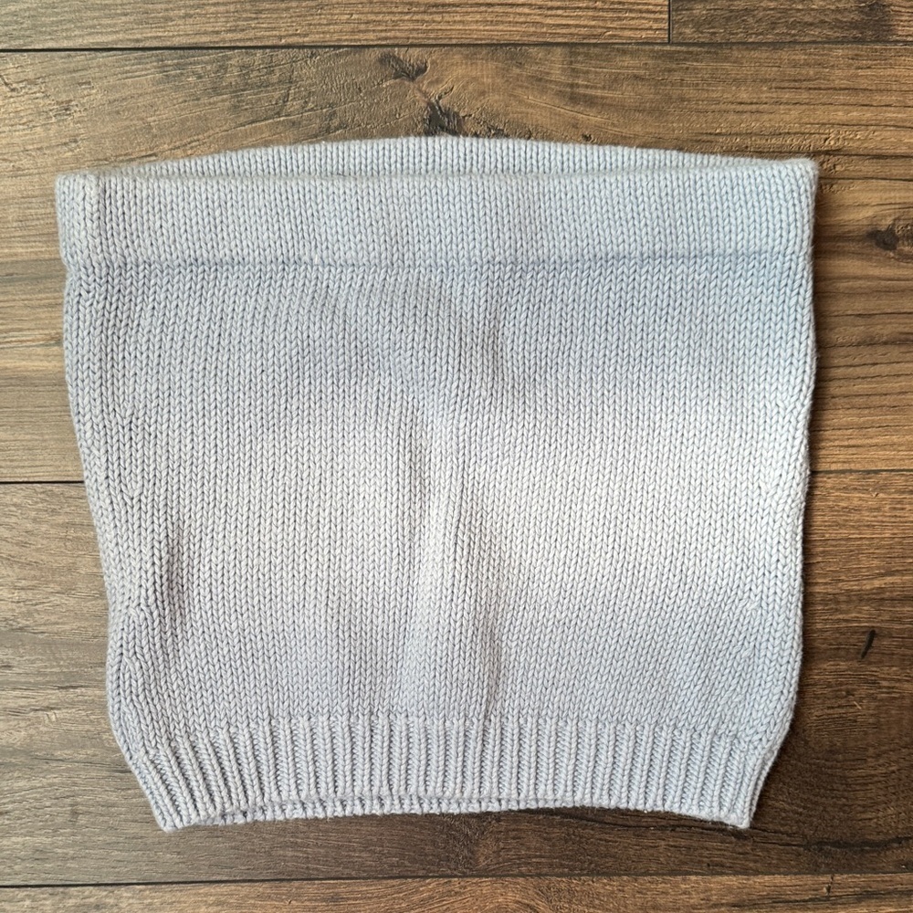 Moda International Soft Blue  Knit Sweater Strapless Shirt - Picture 3 of 3